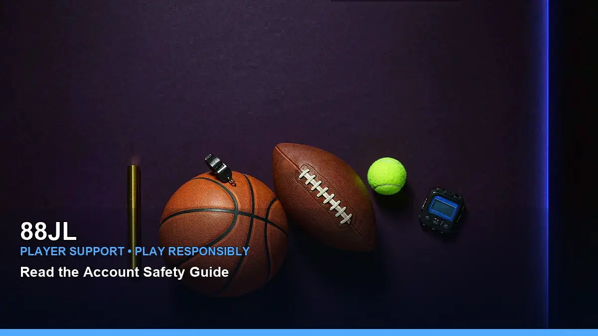 88JL tennis information for Philippine users with a sports betting equipment flat lay